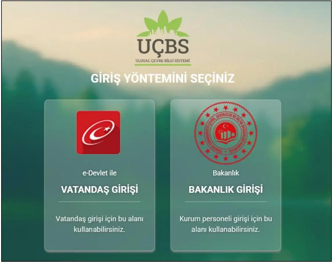 EKOMVET UÇBS Portalı giriş sayfası ekran görüntüsü