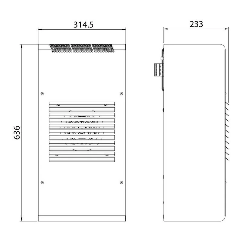 PROTHERM Outdoor CVO05U12208000 580 (W) 230-1-50/60 (V-ph-Hz) 636 x 314,5 x 233 (mm) HxWxD