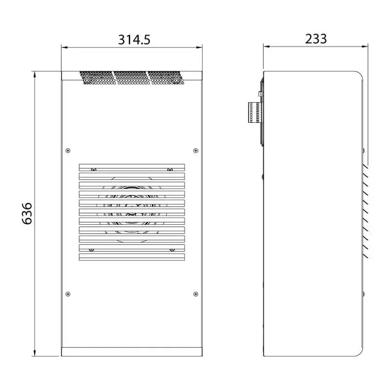 PROTHERM Outdoor CVO08002288000 800-850 (W) 400/460-2-50/60 (V-ph-Hz) 636 x 314,5 x 233 (mm) HxWxD