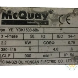 McQuay YE YDK 1500-6B Fan