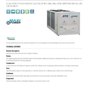 SIFIR ÜRÜN - TWA 352 VV/Y/A AIRCOOLED LIQUID CHILLERS